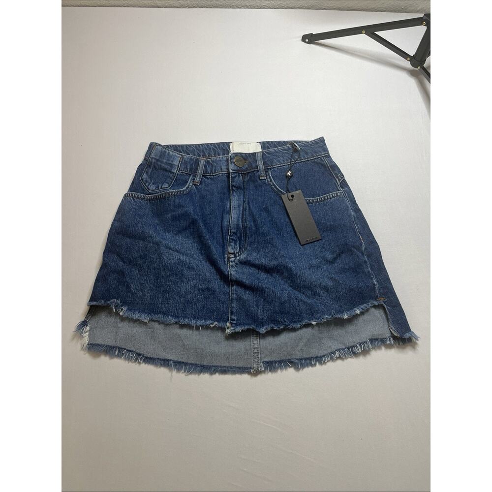 One Teaspoon Womens Mini Orig Surf Blue Vanguard Denim Relaxed Raw Hem NWT